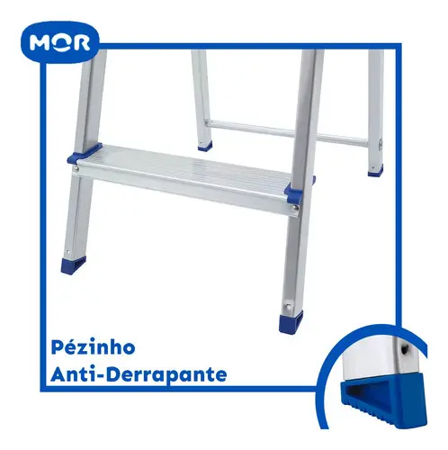 Escada Doméstica Mor 5103 Alumínio 5 Degraus — foto 5