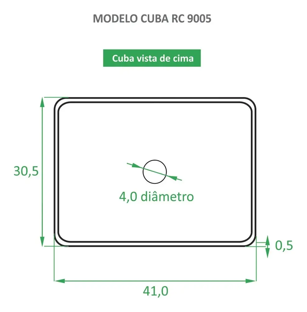 Cuba Pia de Apoio Cerâmica Marmorizada Retangular 30.5cm x 41cm — foto 5