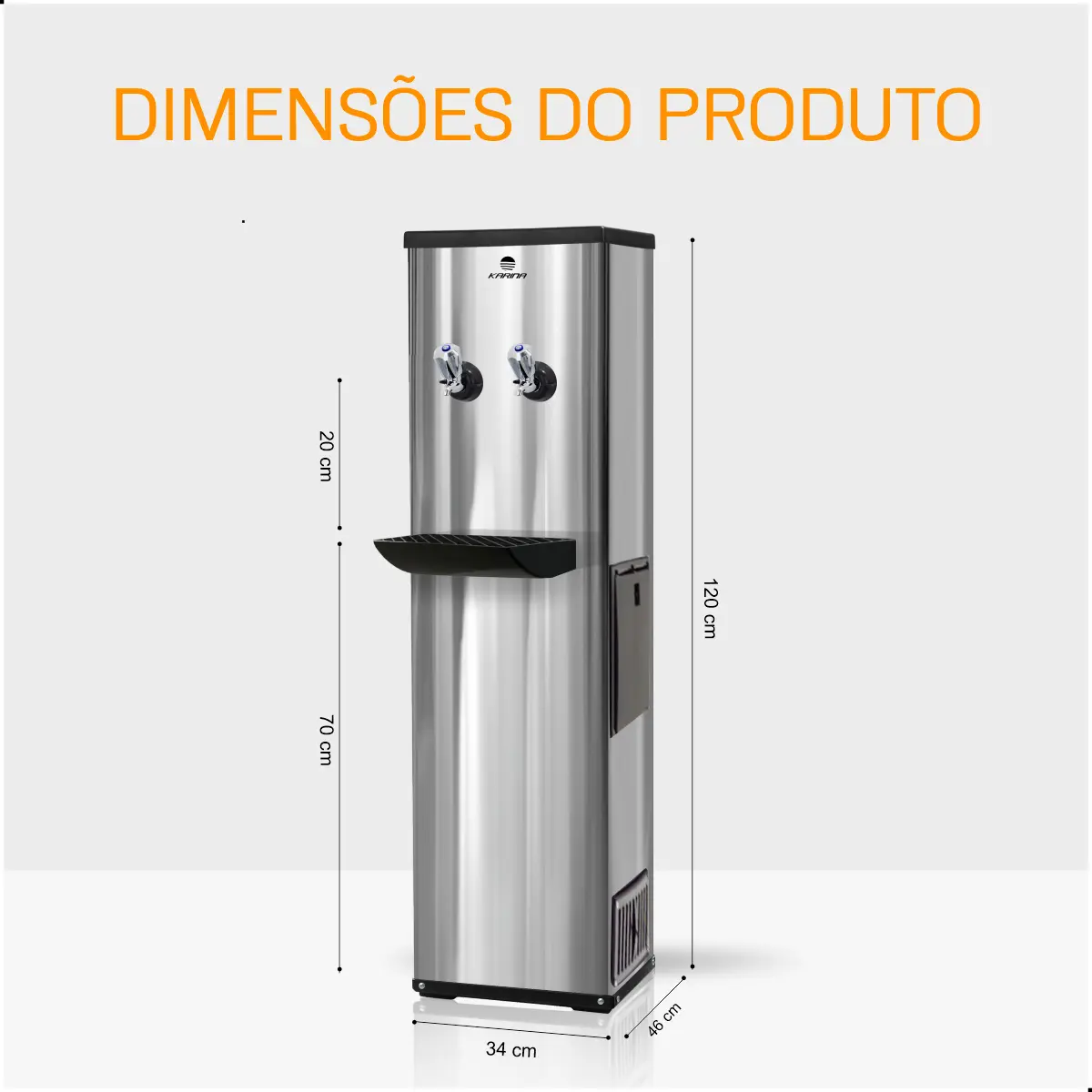 Bebedouro de Água Industrial de Coluna Karina Inox 20L — foto 5