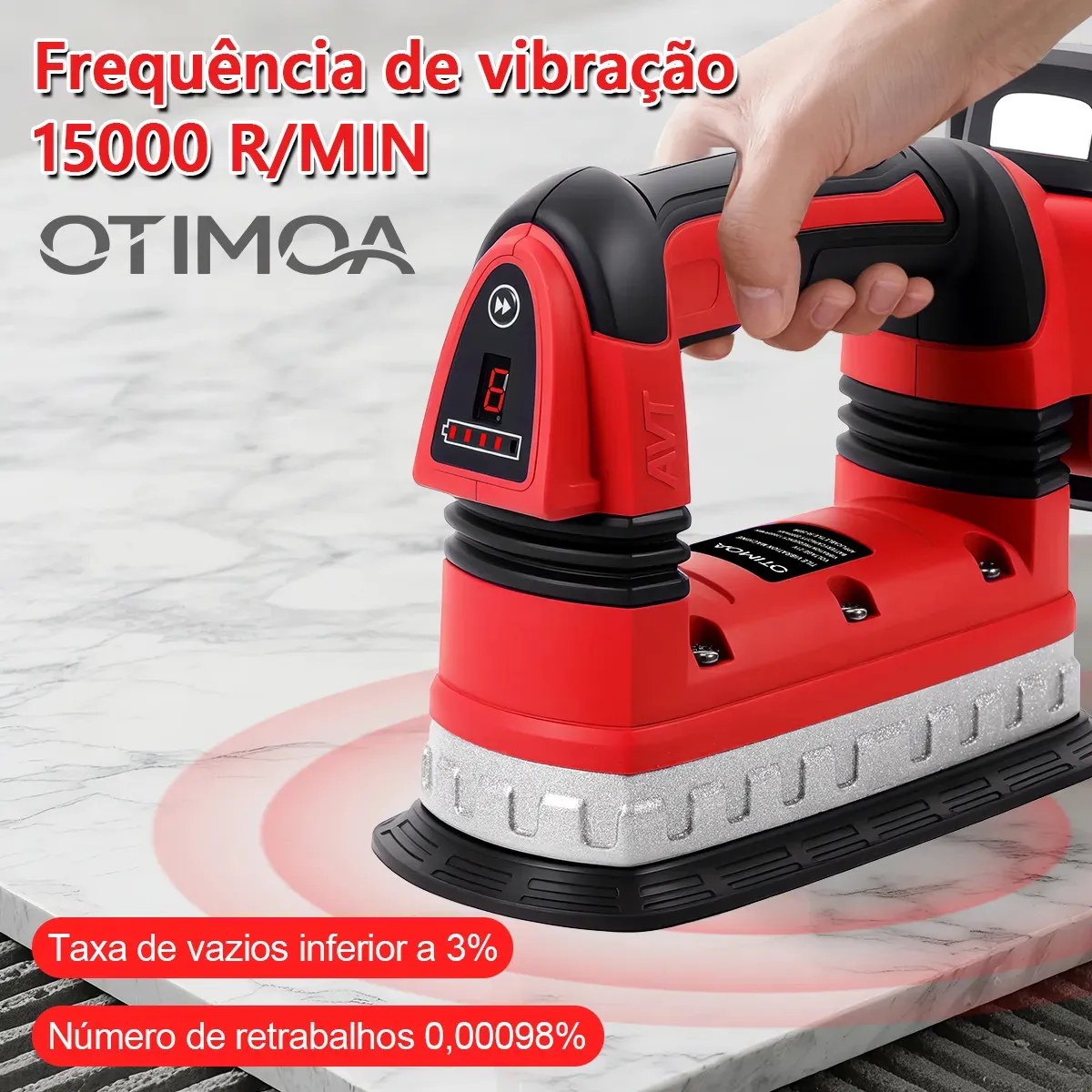 Máquina Assentar Piso Porcelanato Vibratória 21V com 2 Baterias — foto 5