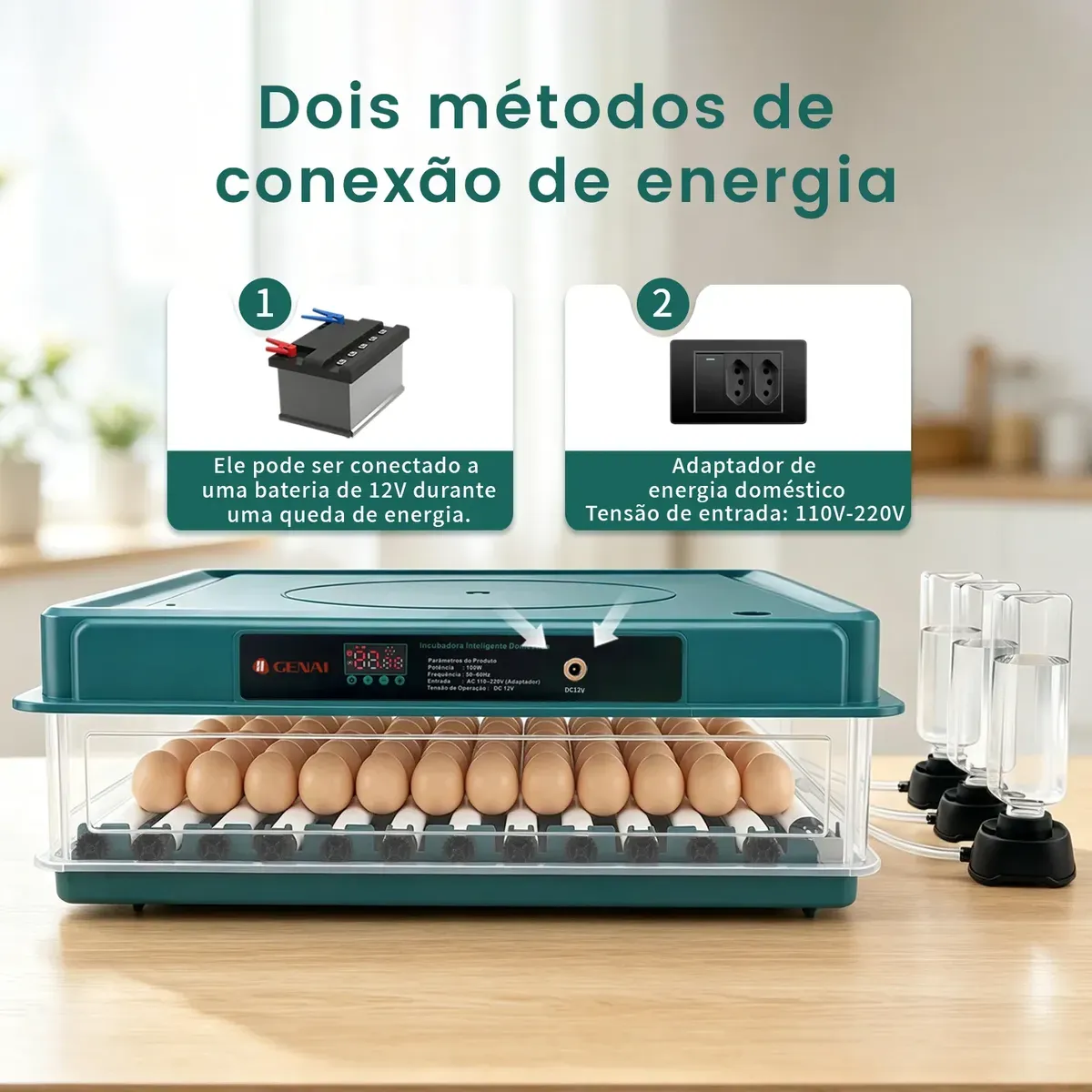 Chocadeira Incubadora Automática Tanque Água 130 Ovos Bivolt — foto 5