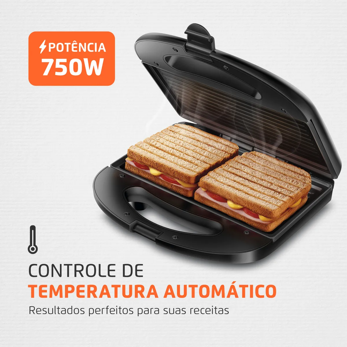 Sanduicheira Mondial S-20 Master Grill Inox 750W — foto 5