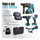Kit Maleta 4 Ferramentas Elétricas Sem Fio - Furadeira, Martelete e Esmerilhadeira — foto 5