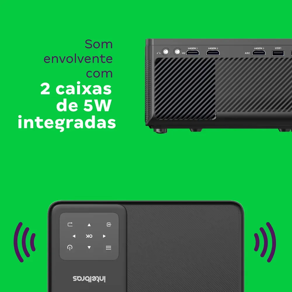 Projetor Intelbras PFL5211 Full HD 5200 Lúmens Preto — foto 5