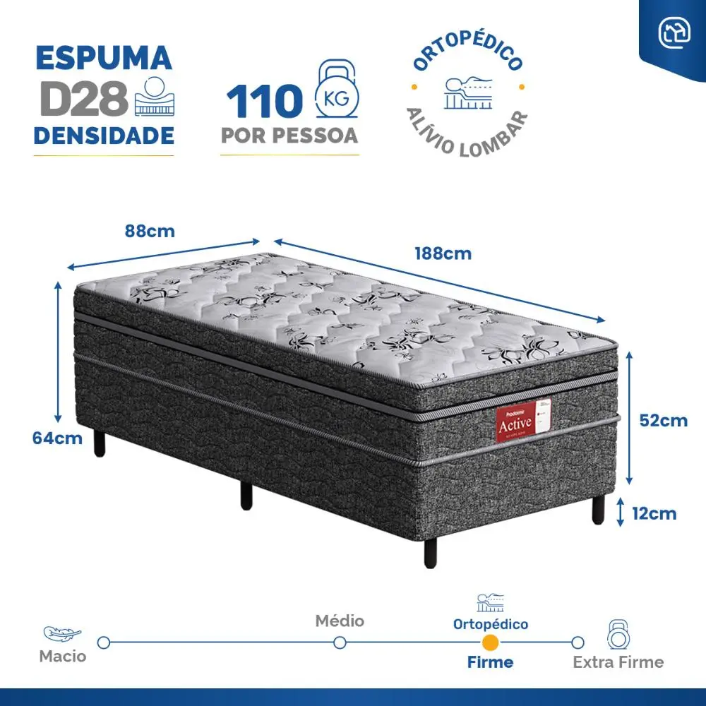Colchão Conjugado Probel Espuma D28 Ortopédico Solteiro — foto 5