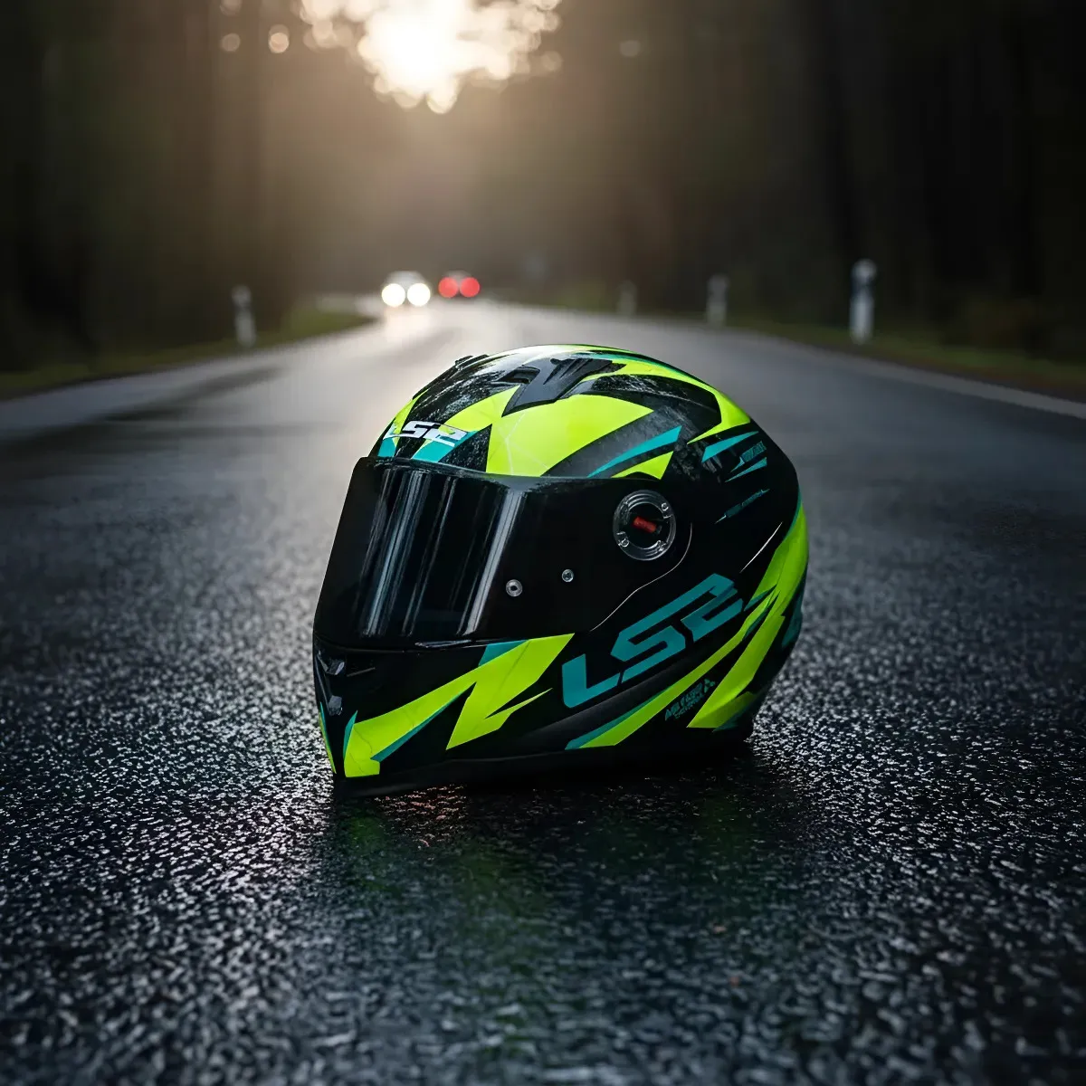 Capacete LS2 FF358 Classic Draze Preto / Amarelo Fluor - Tamanho 59/60 — foto 5
