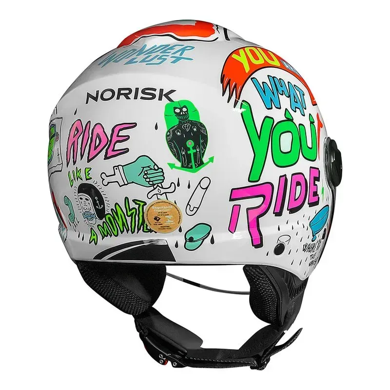 Capacete No Risk Orion SV Free Branco/Laranja — foto 5
