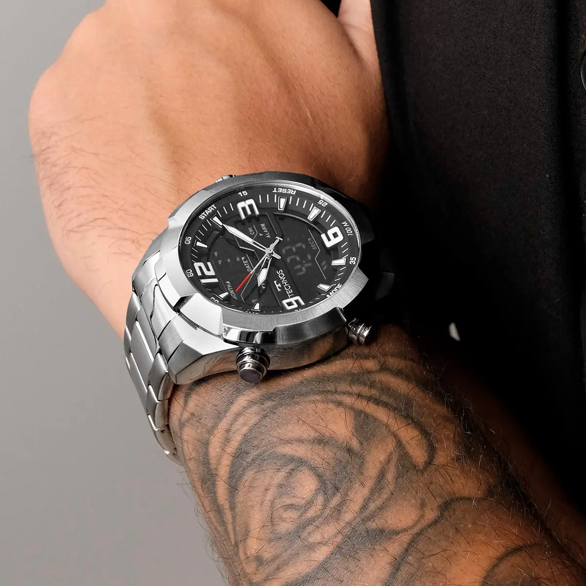 Relógio Technos Masculino Digitech Prata - Resistente à Água — foto 5