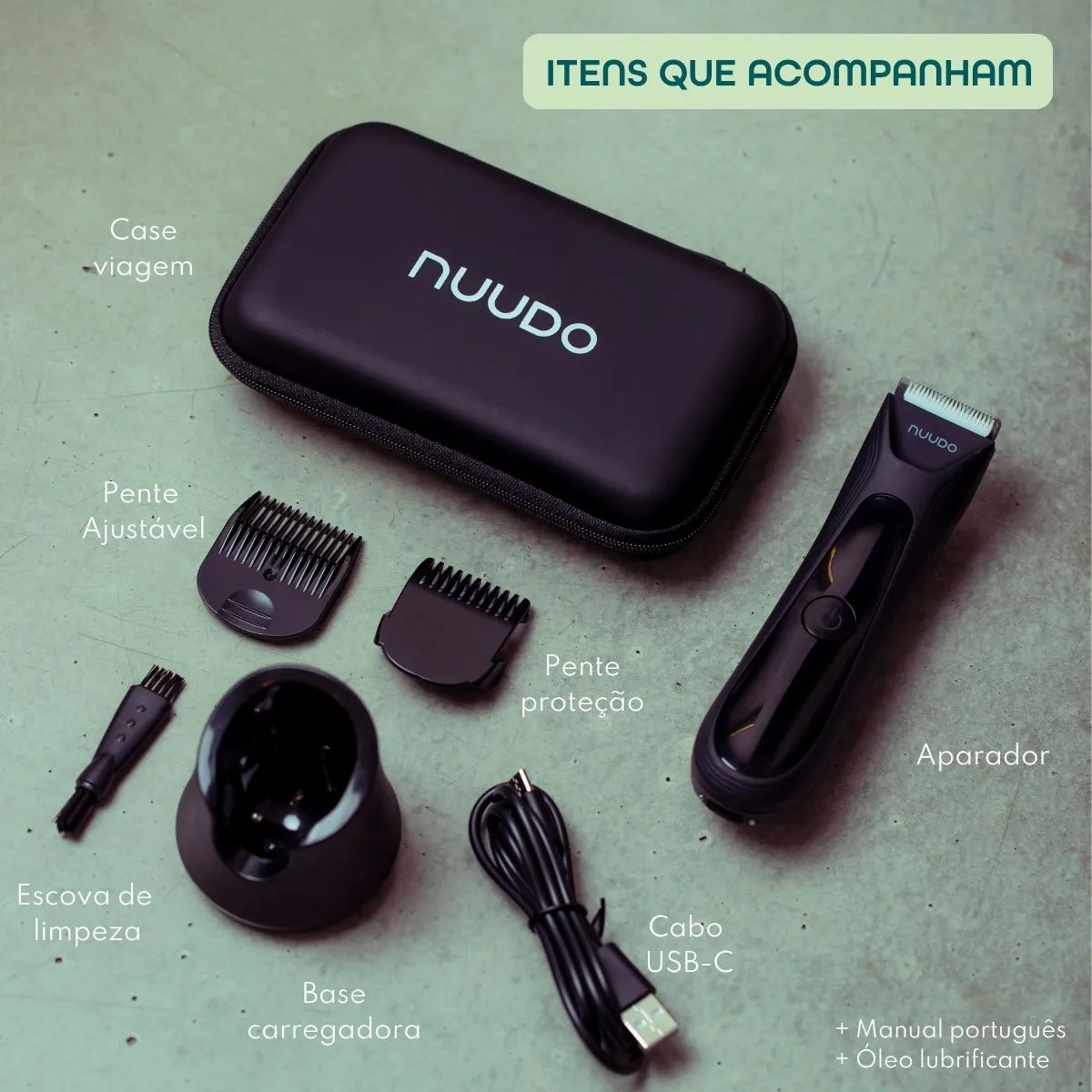 Aparador de Pelos Elétrico Íntimo Masculino Nuudo - Sem Fio com Estojo — foto 5