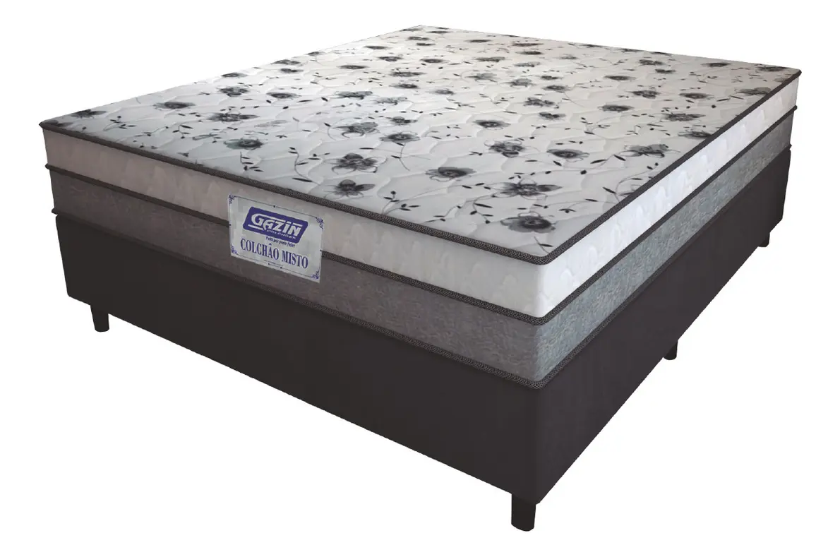 Cama Box Casal Fort 138x188cm com Colchão Espuma D33 - Gazin e Prince