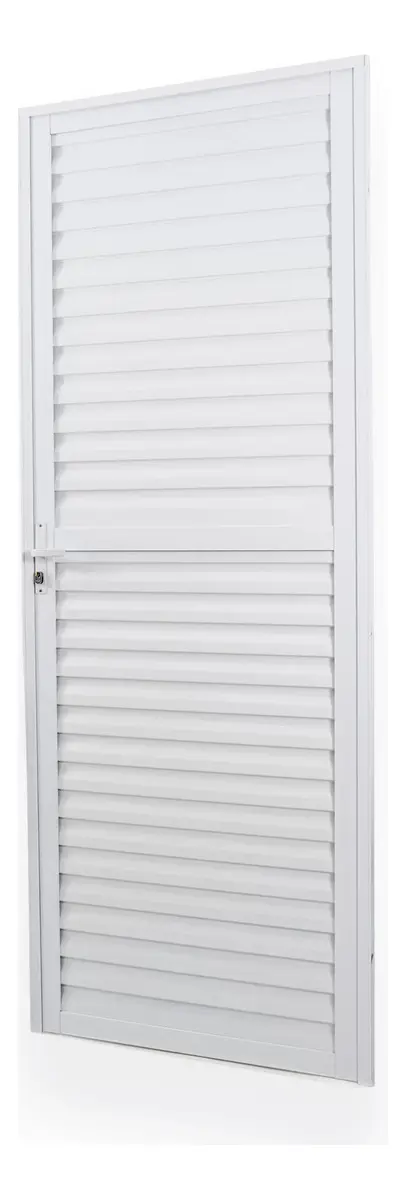Porta de Alumínio Laminada Soft Plus 210x60cm Abertura Direita Branca