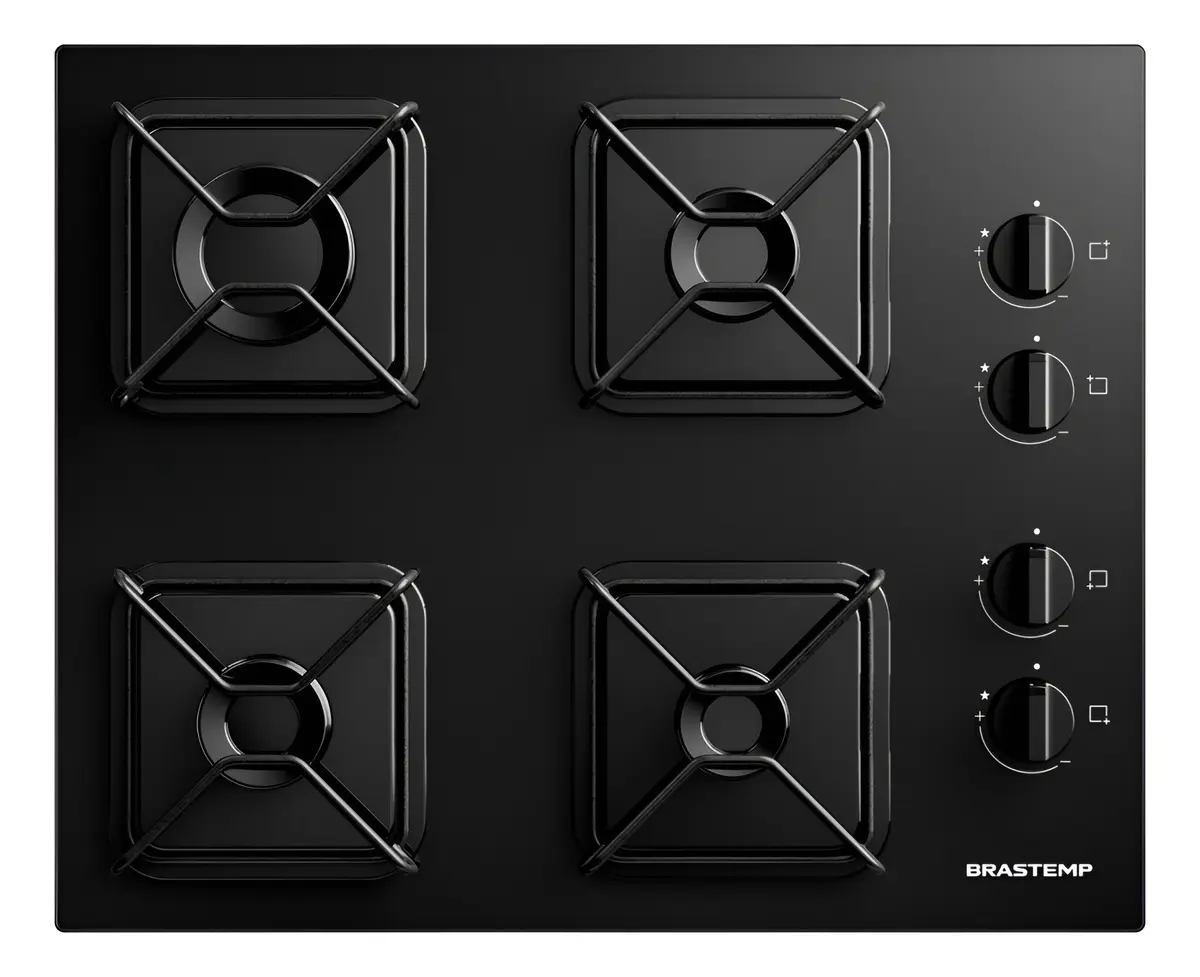 Cooktop 4 Bocas Brastemp com Superfície de Vidro Temperado
