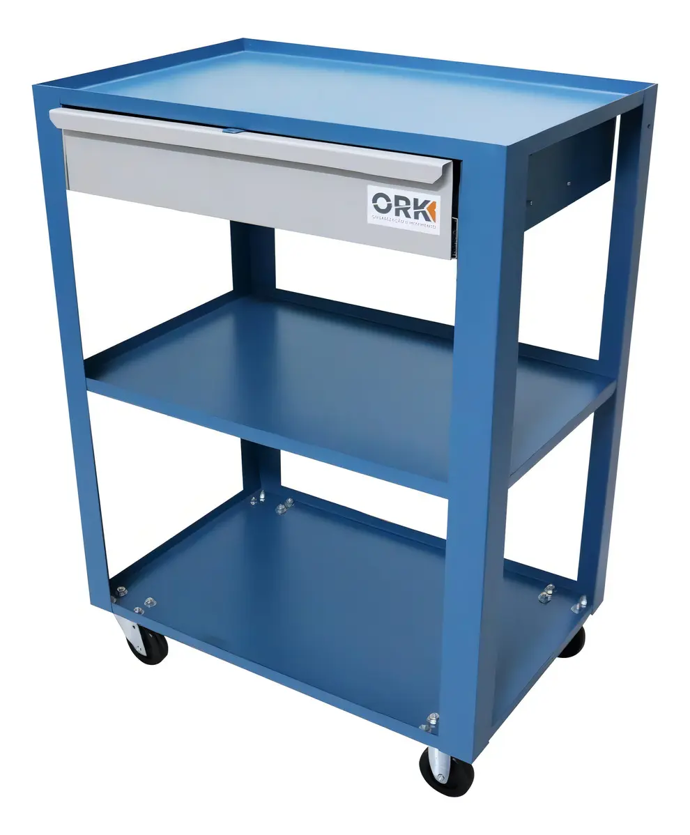 Carrinho Aberto ORK com 1 Gaveta Metal Rodízios 60x40x85cm