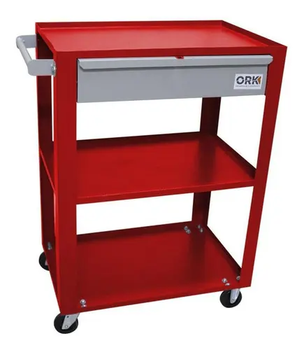 Carrinho Mecânico Aberto ORK 60x40cm com 1 Gaveta e Rodas