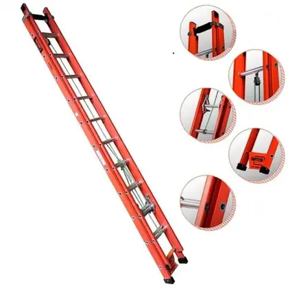 Escada de Fibra de Vidro SÍNTESE EAFD-19 Extensível 19 Degraus 3,6 x 6,0 Metros