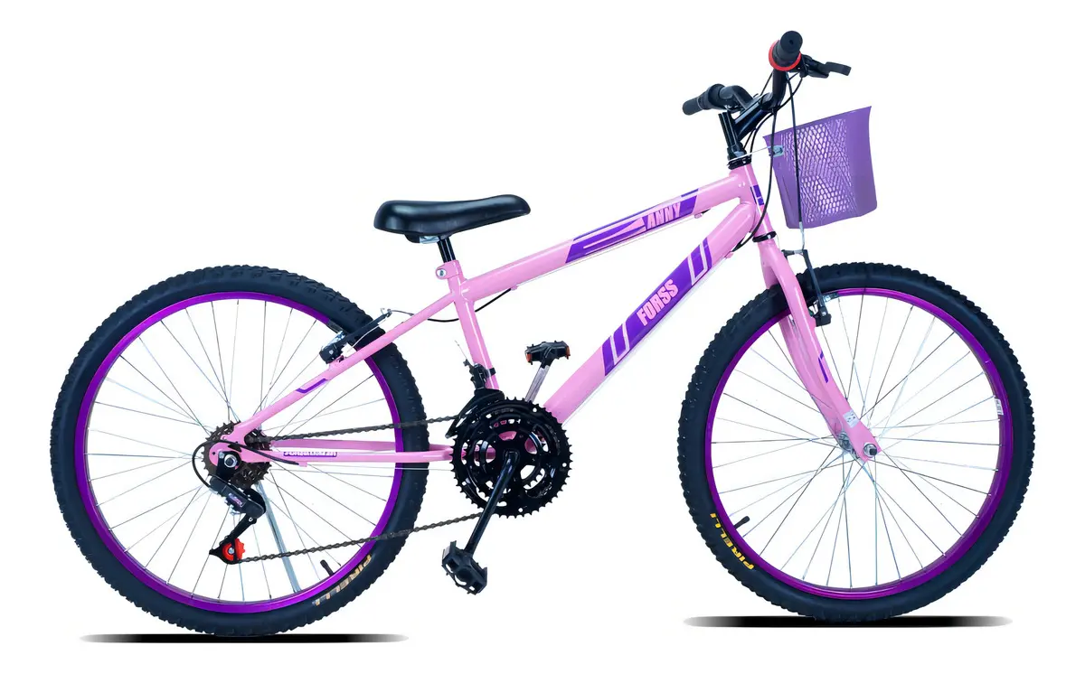 Bicicleta Forss Anny Aro 24 - 18 Marchas - Branco e Rosa