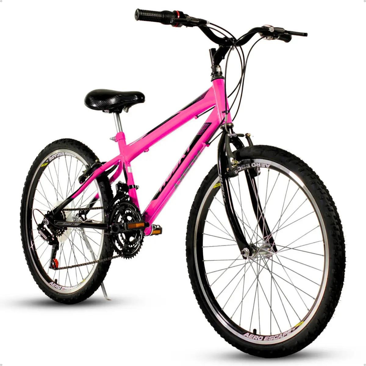 Bicicleta Husky Infanto Juvenil Aro 24 Feminina 18v Rosa