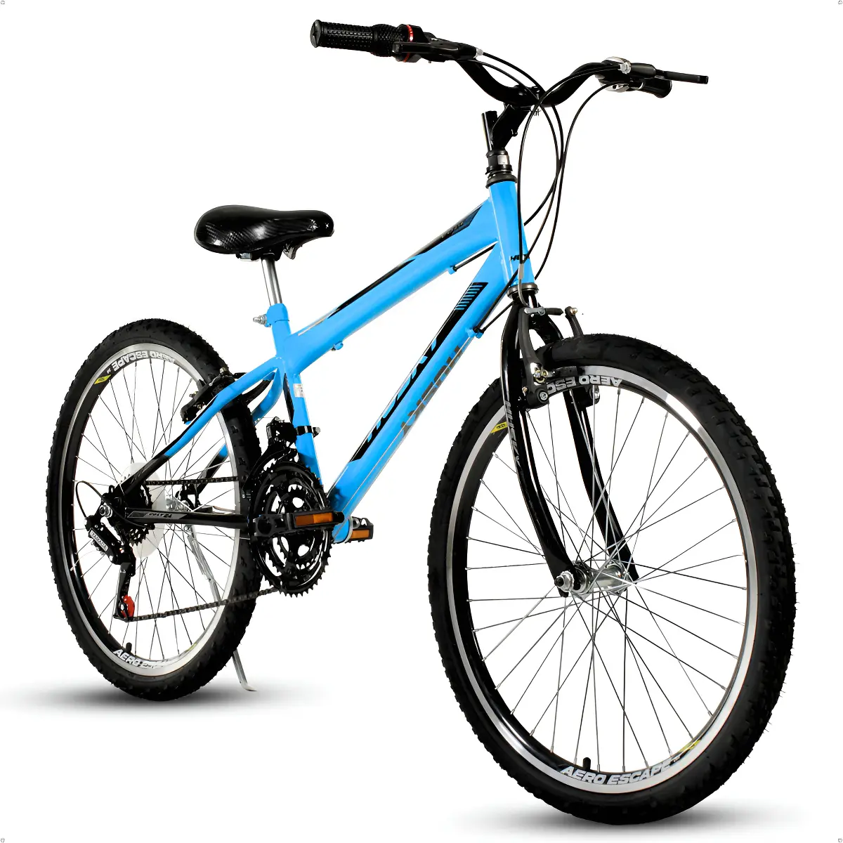 Bicicleta Infanto Juvenil Aro 24 Masculina 18v Volt Menino Azul Husky