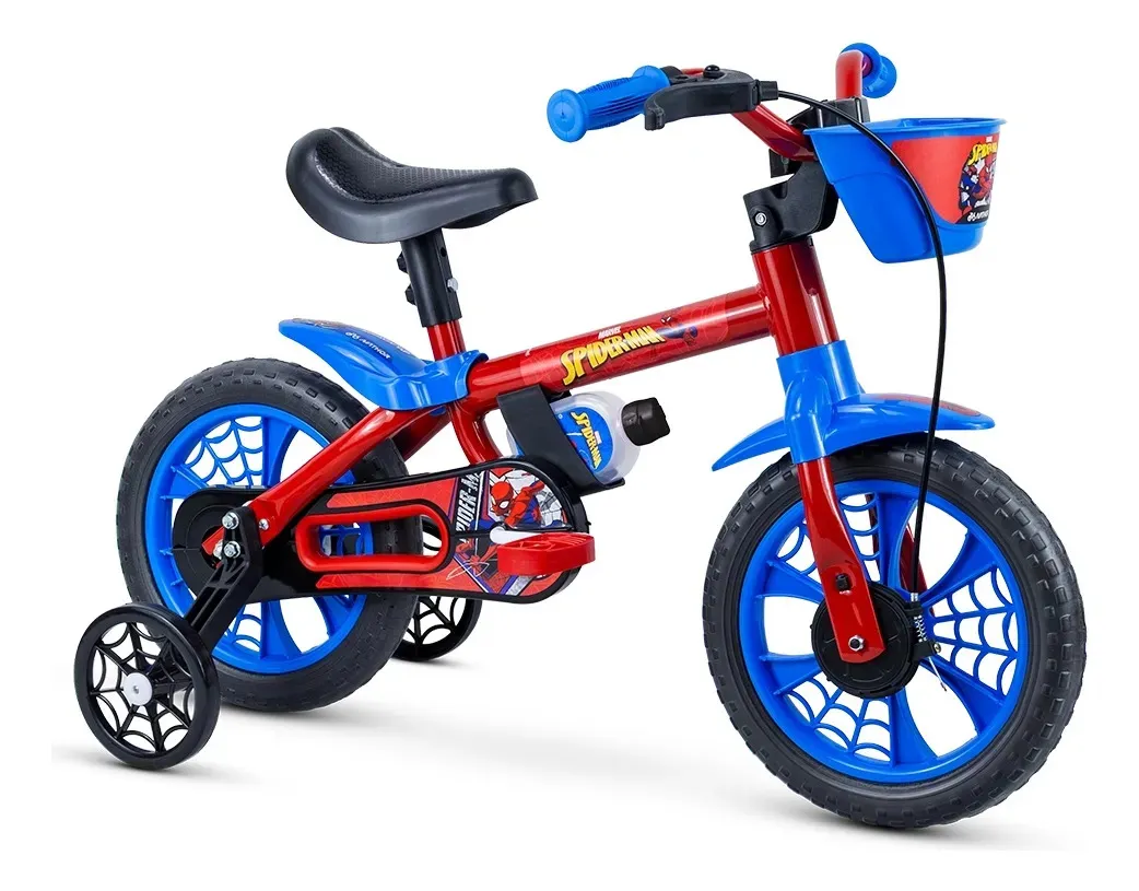 Bicicleta Infantil Nathor Homem-Aranha Aro 12 Azul/Vermelho