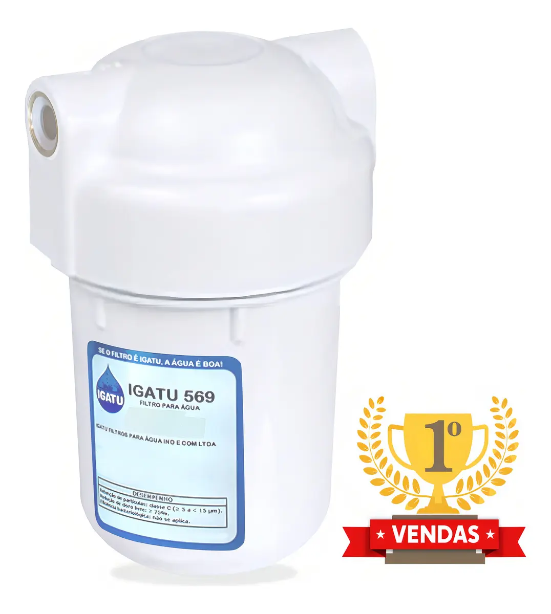 Filtro de Água Externo Igatu 569 Branco - Alto Fluxo, 3 Etapas