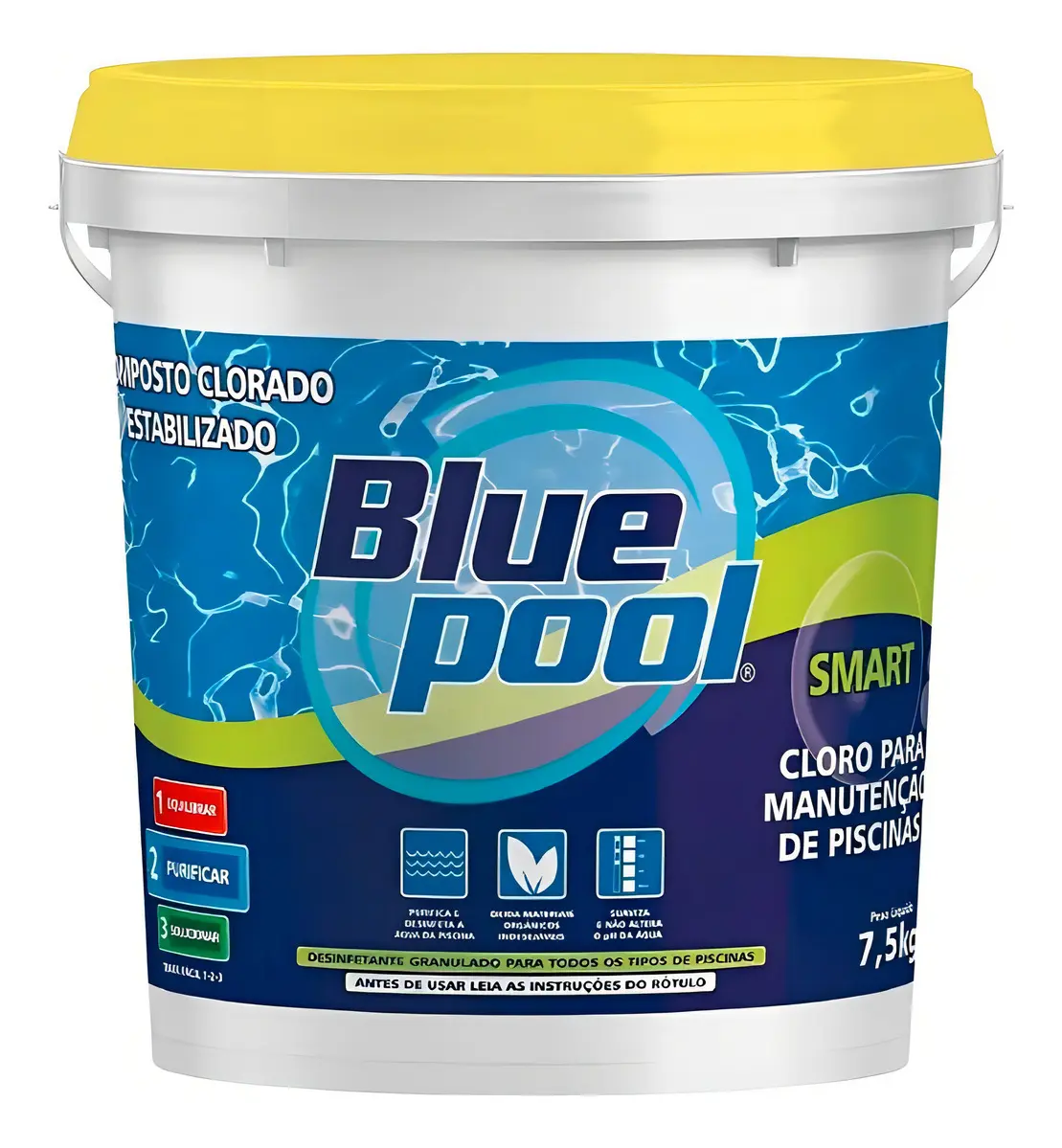 Cloro para Limpeza de Piscina 3x1 Smart Fluidra Blue Pool 7,5kg