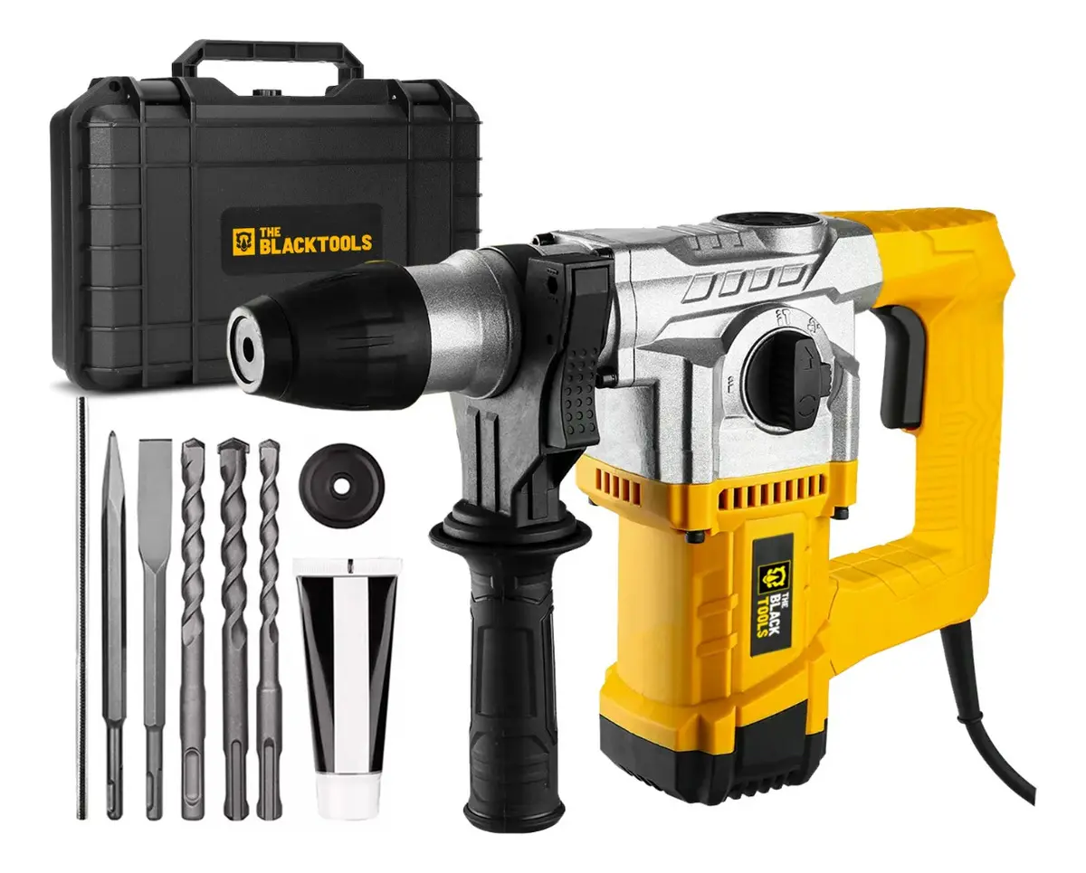 Martelete Perfurador Rompedor TRM-2000 The Black Tools 26mm 1100W SDS Plus 4J - 127/220V