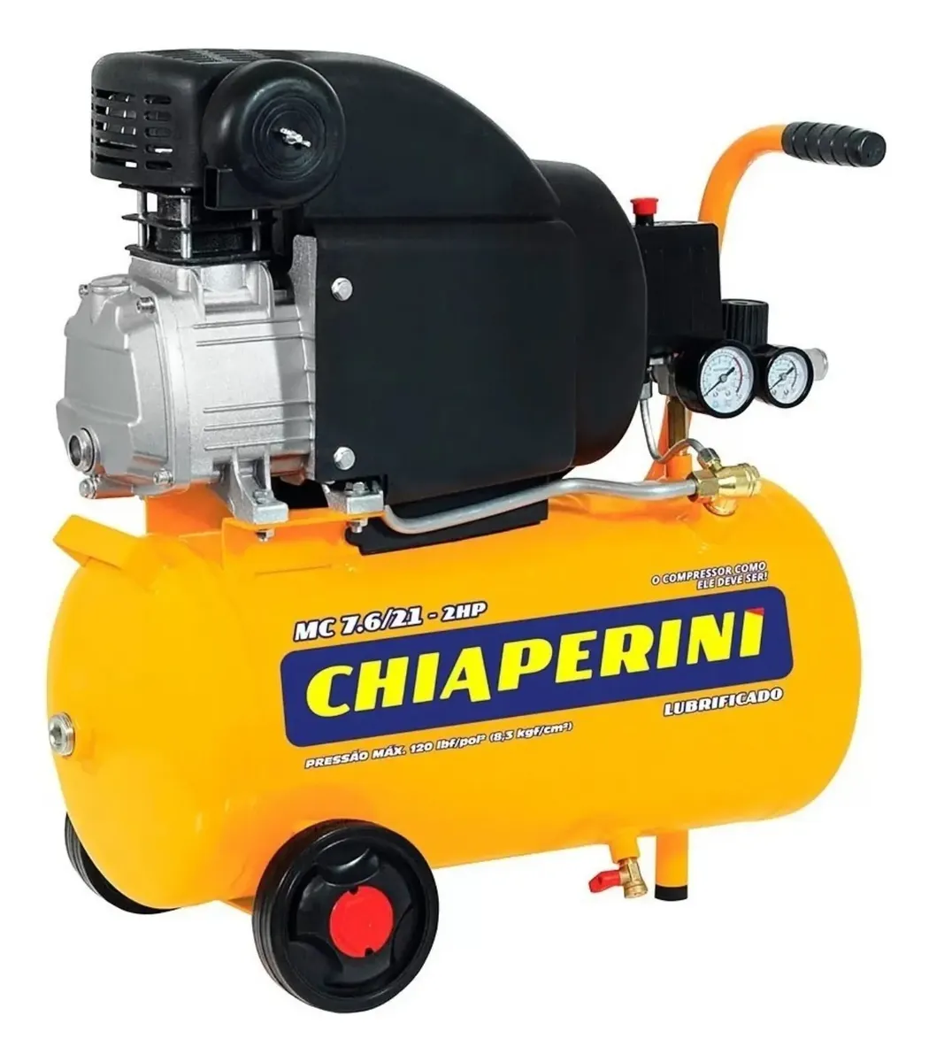 Motocompressor Chiaperini 21 Litros Elétrico com Rodas