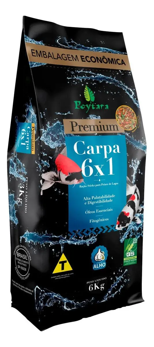Ração Poytara Premium para Carpas 6x1 - 6kg