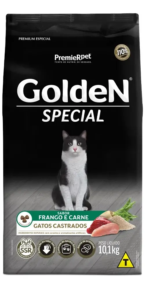 Golden Special Alimento para Gatos Castrados Sabor Frango e Carne 10,1 kg