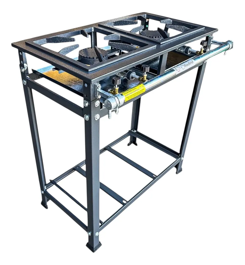 Fogão Industrial MR Fogões 2 Bocas Alta Pressão 30x30 Ferro Fundido