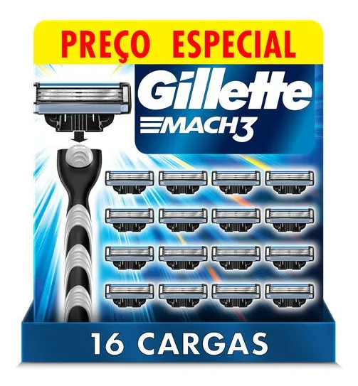 Gillette Mach3 Carga Para Aparelho - 16 Unidades