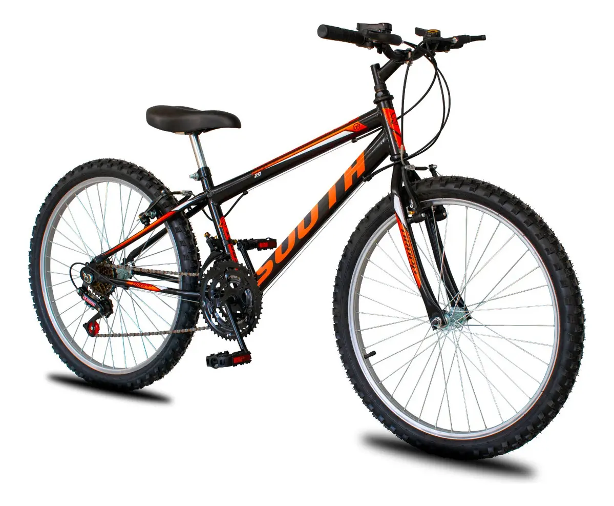 Bicicleta South Aro 26 Laranja e Rosa - Quadro de Aço Carbono