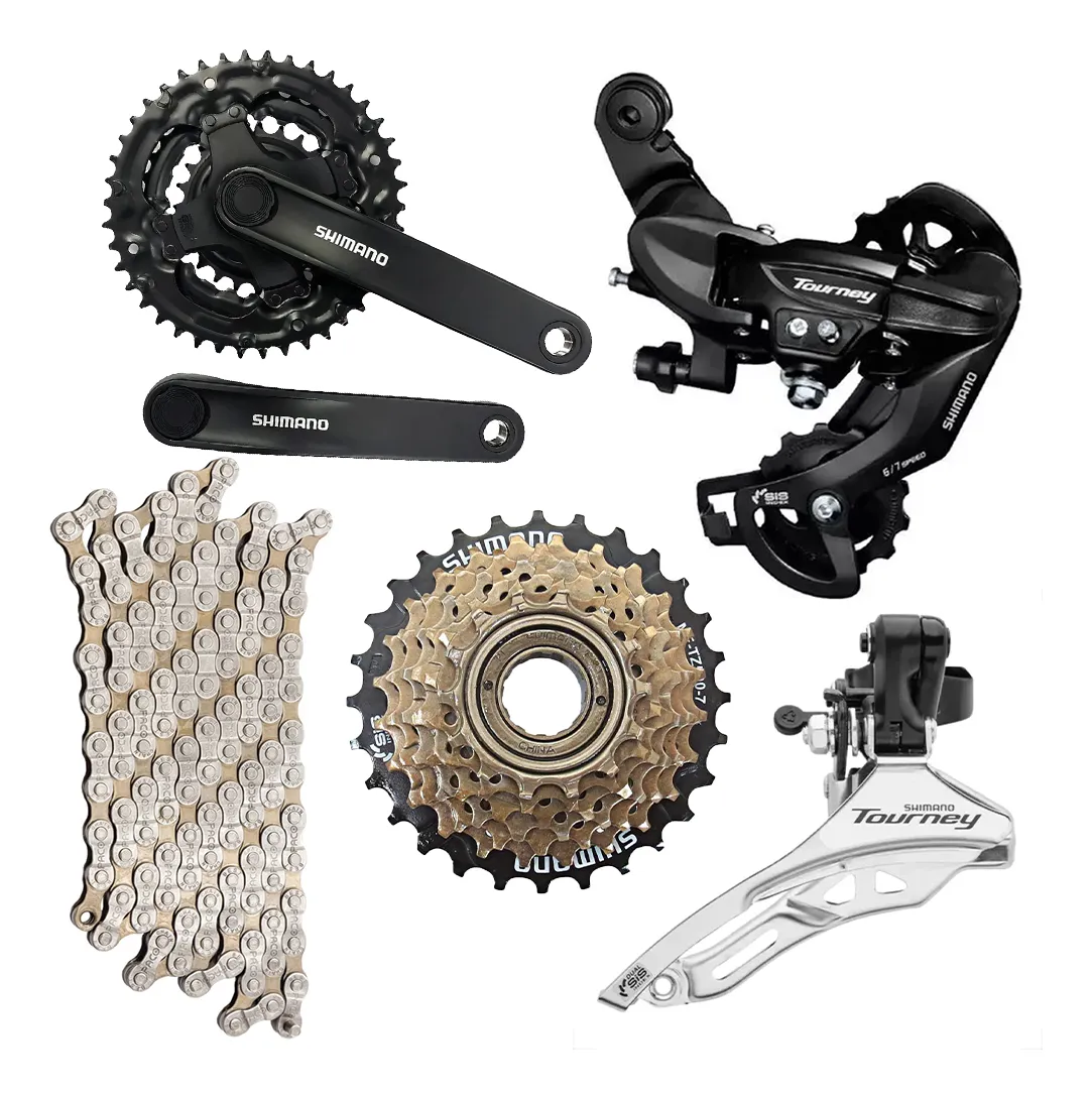 Kit Relação Shimano Tourney 7v - Câmbios, Pedivela e Corrente