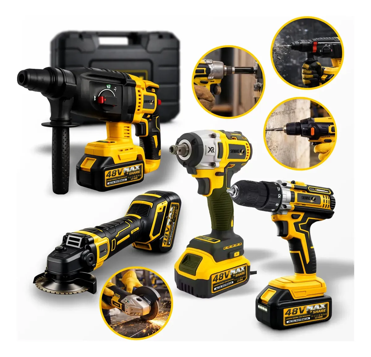 Kit Multi Ferramentas 4 em 1 48V Sem Fio Simake