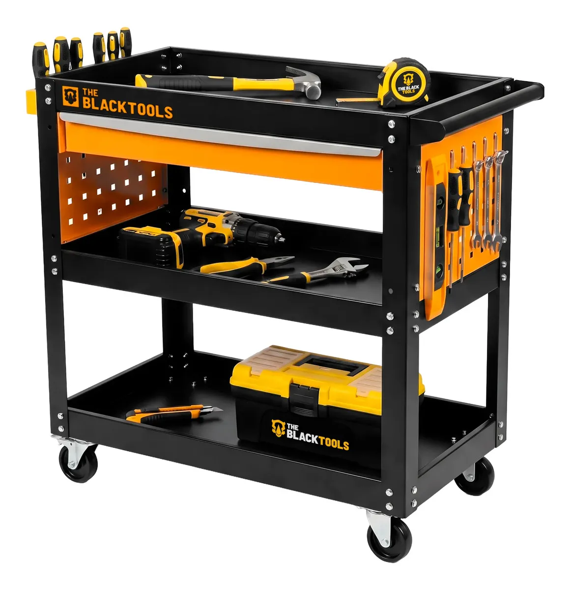 Carrinho de Ferramentas The Black Tools BCM300 70x35x76cm Preto/Laranja