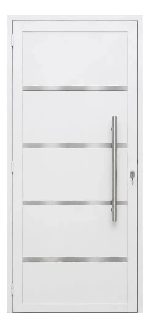 Porta Lambril ALLO ESQUADRIAS Frisada 2,10 x 0,90 Branco Direita