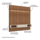 Painel Belluno Artely Para TV De Até 75 Pol - 1 Prateleira E 2 Nichos - Cinamomo/Off White