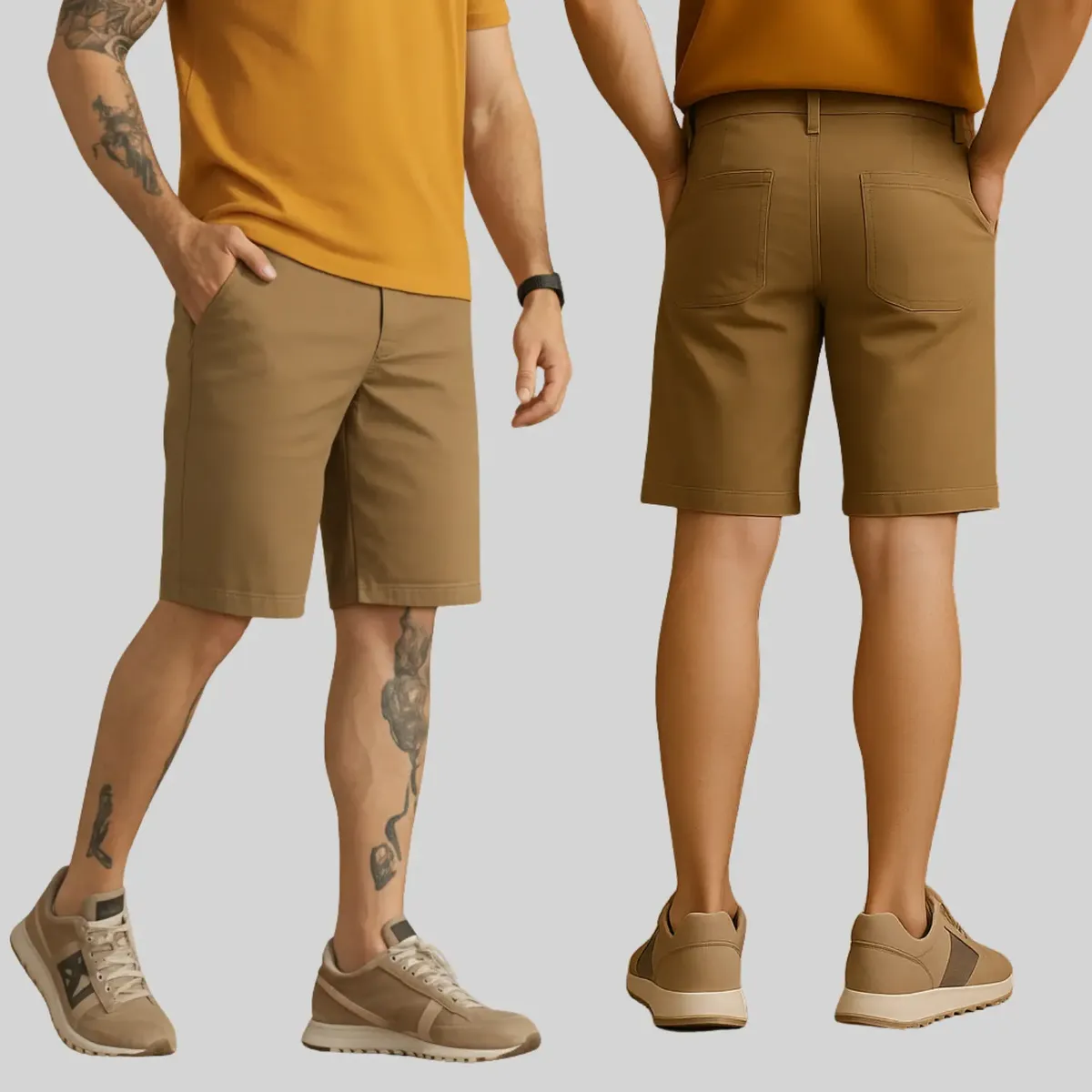 Vintamo Kit 3 Bermudas Masculinas Sarja Lisa