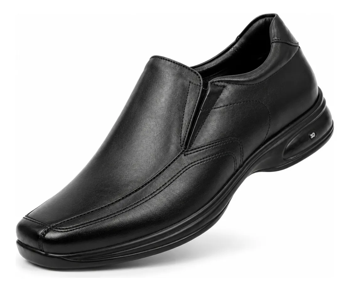 Jota Pe Sapato Social Masculino 3D Vision Preto