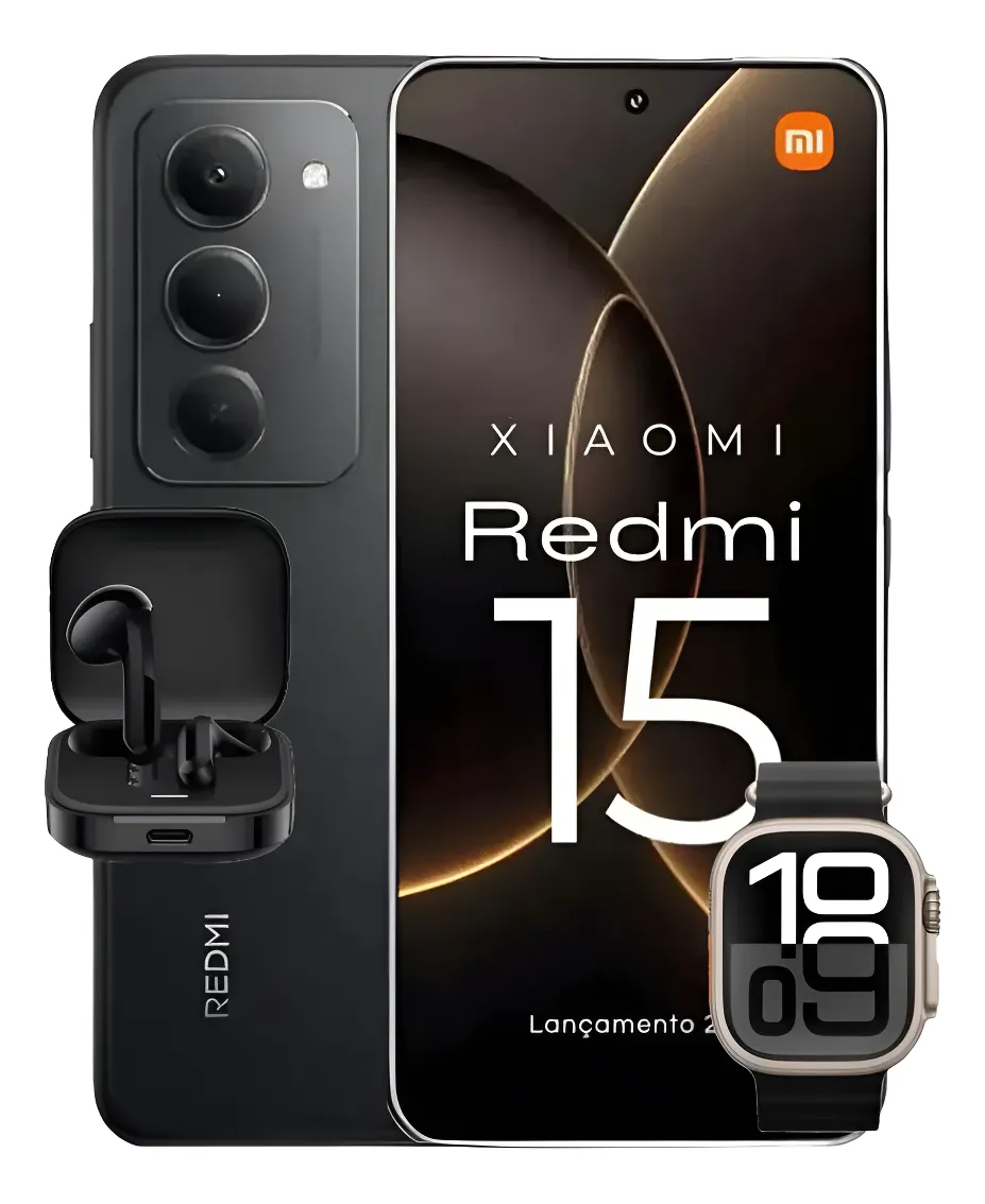Xiaomi Redmi 15 - Smartphone 256GB + Smartwatch + Fones de Ouvido