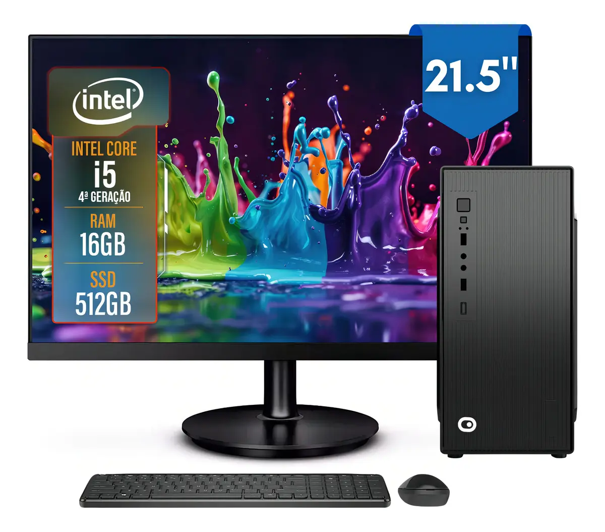 Computador 2Eletro Top CD2E-0123TO Intel Core i5 16GB RAM SSD 512GB Monitor 21.5" Full HD