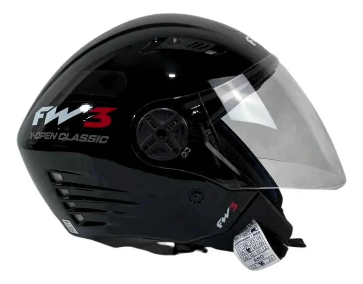 Capacete Aberto X Open FW3 Viseira Cristal Inmetro