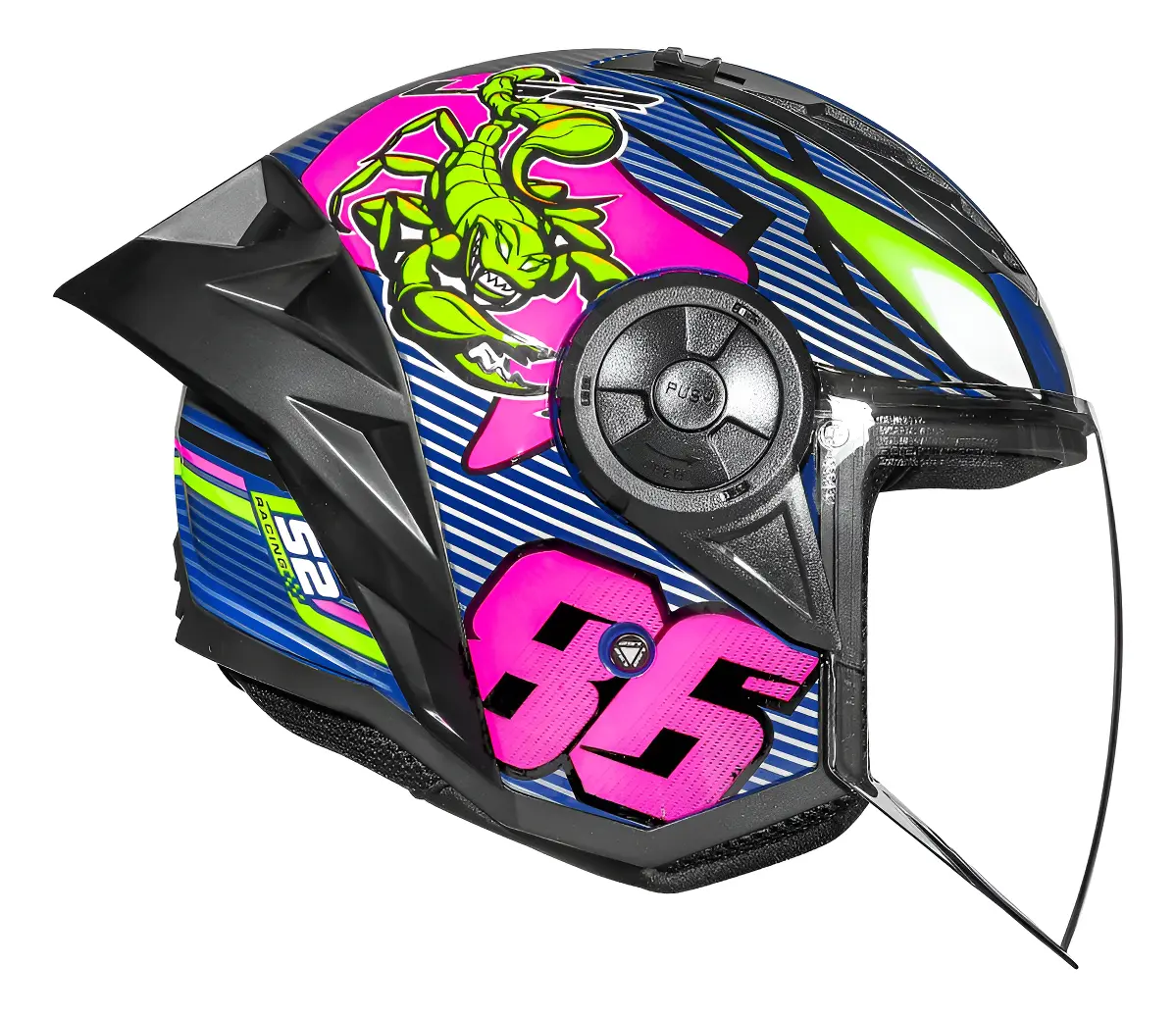 Capacete LS2 Airflow II Sting Azul Tamanho 56, 58, 60
