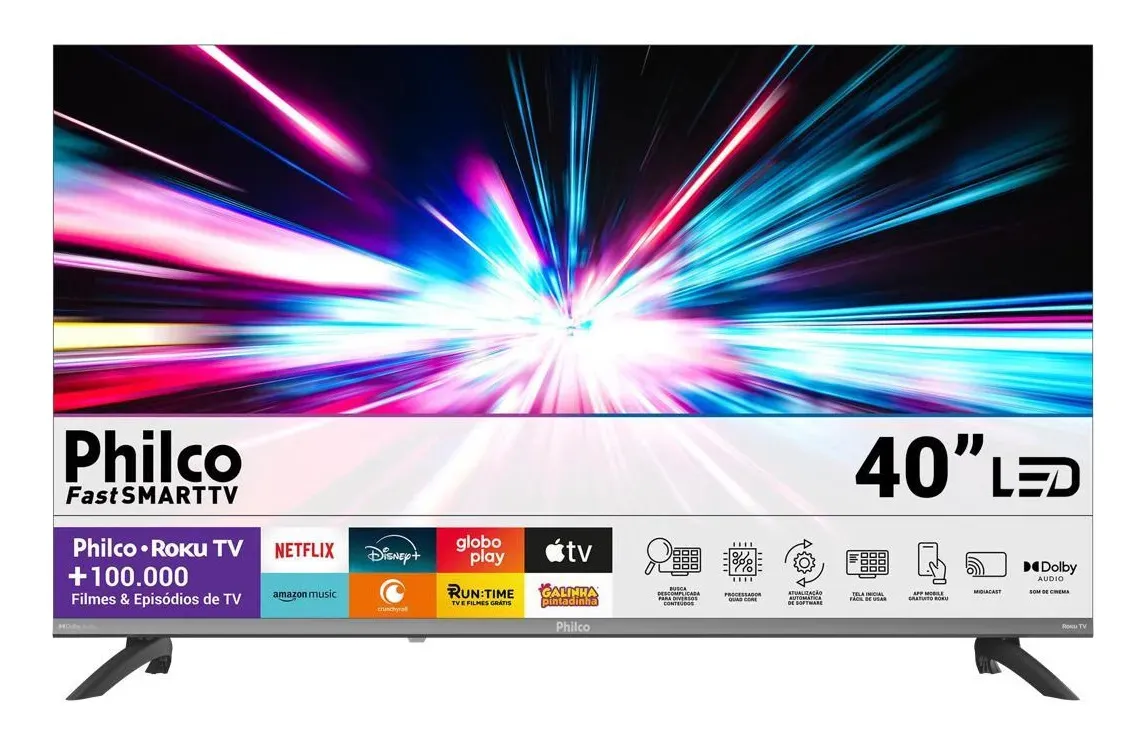 Smart TV Philco 40 P40VIK LED Roku Dolby Audio Wi-Fi HDMI HDR Full HD