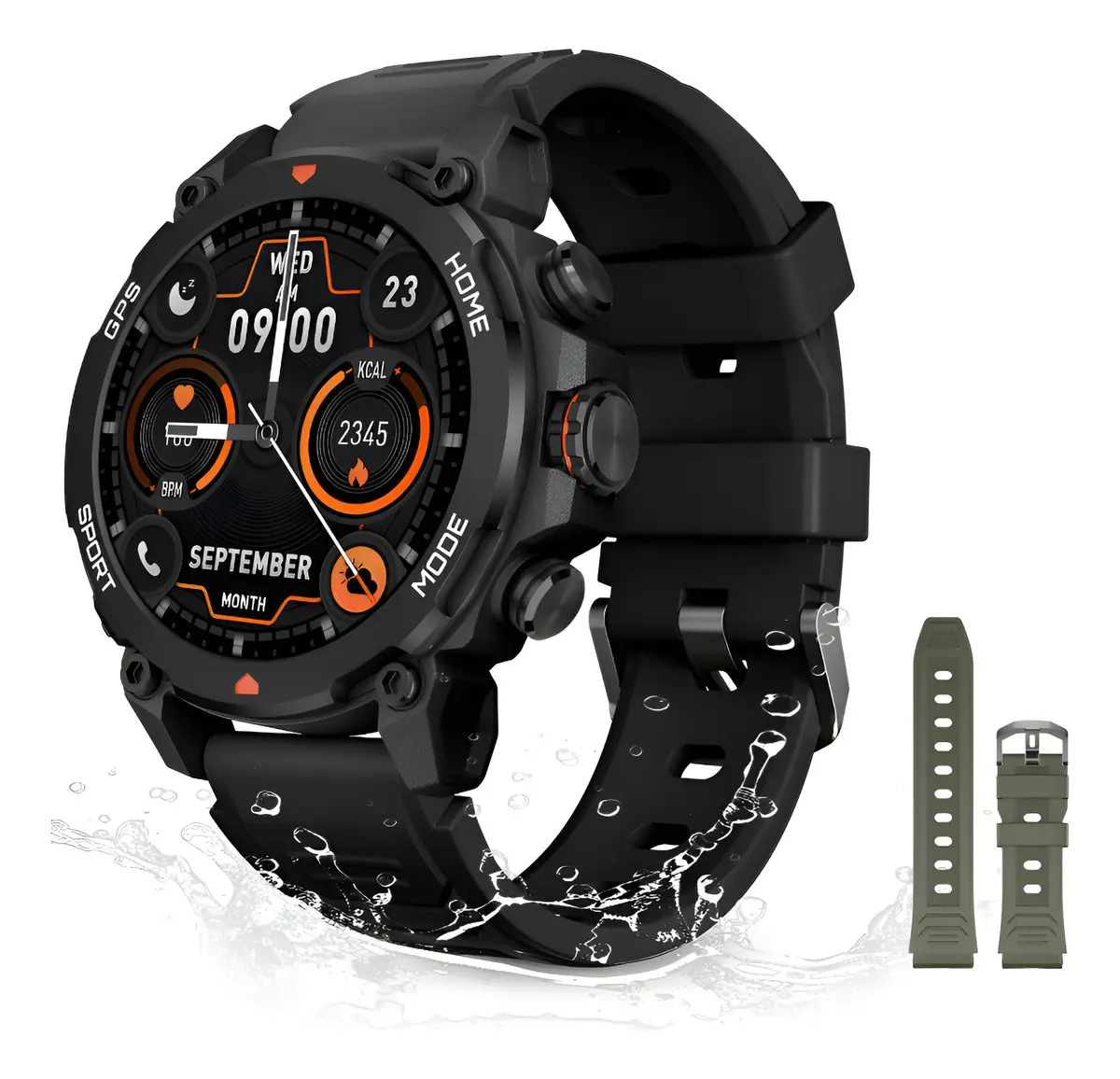 Smartwatch Aurafit G6 Preto - Relógio Inteligente com GPS e 5ATM