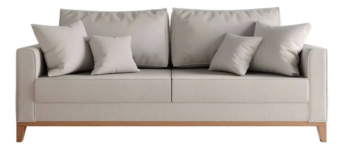 Sofá Mobly Beny 180 cm 3 lugares Linho Cru