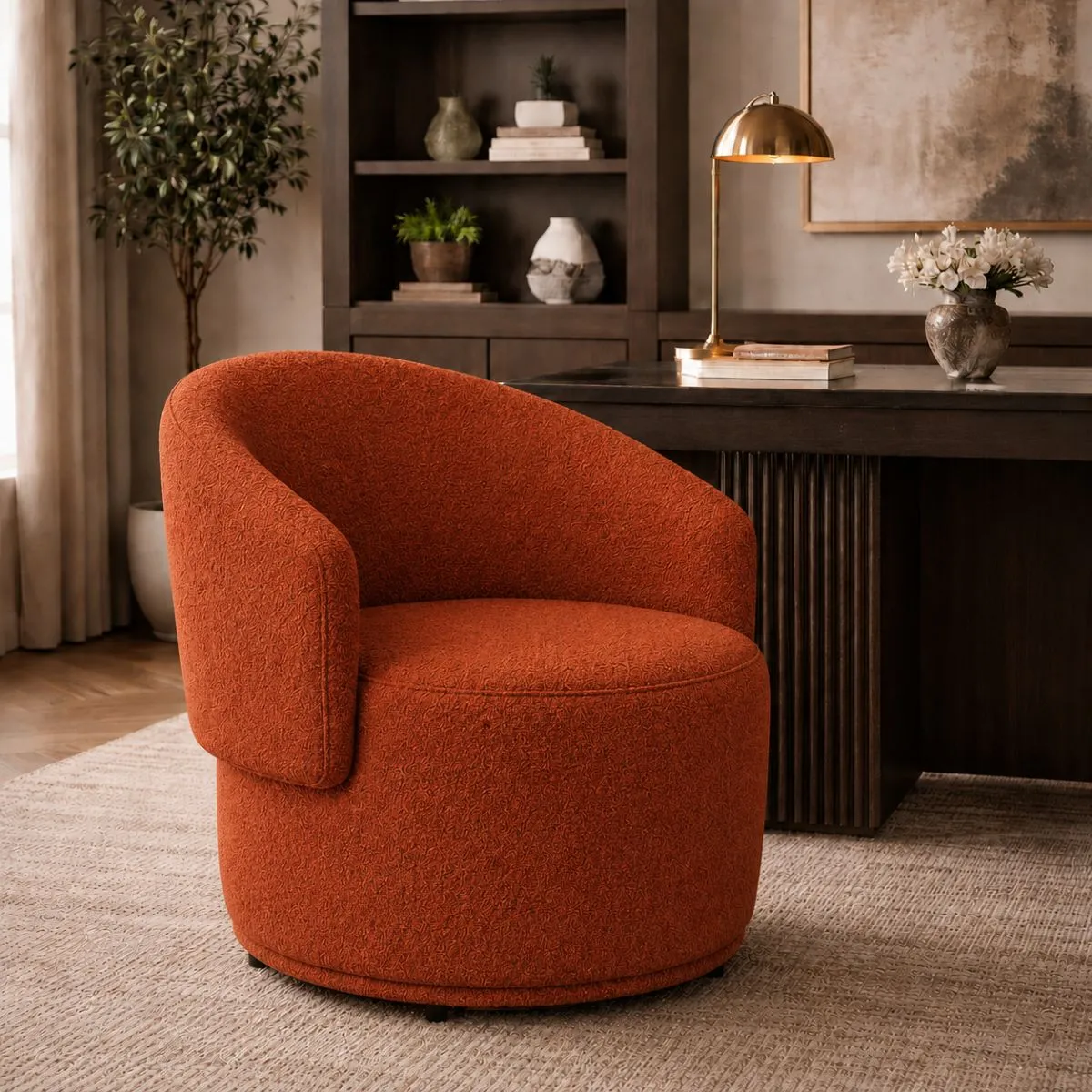 Poltrona Beatriz Bouclé Terracota - Conforto e Estilo