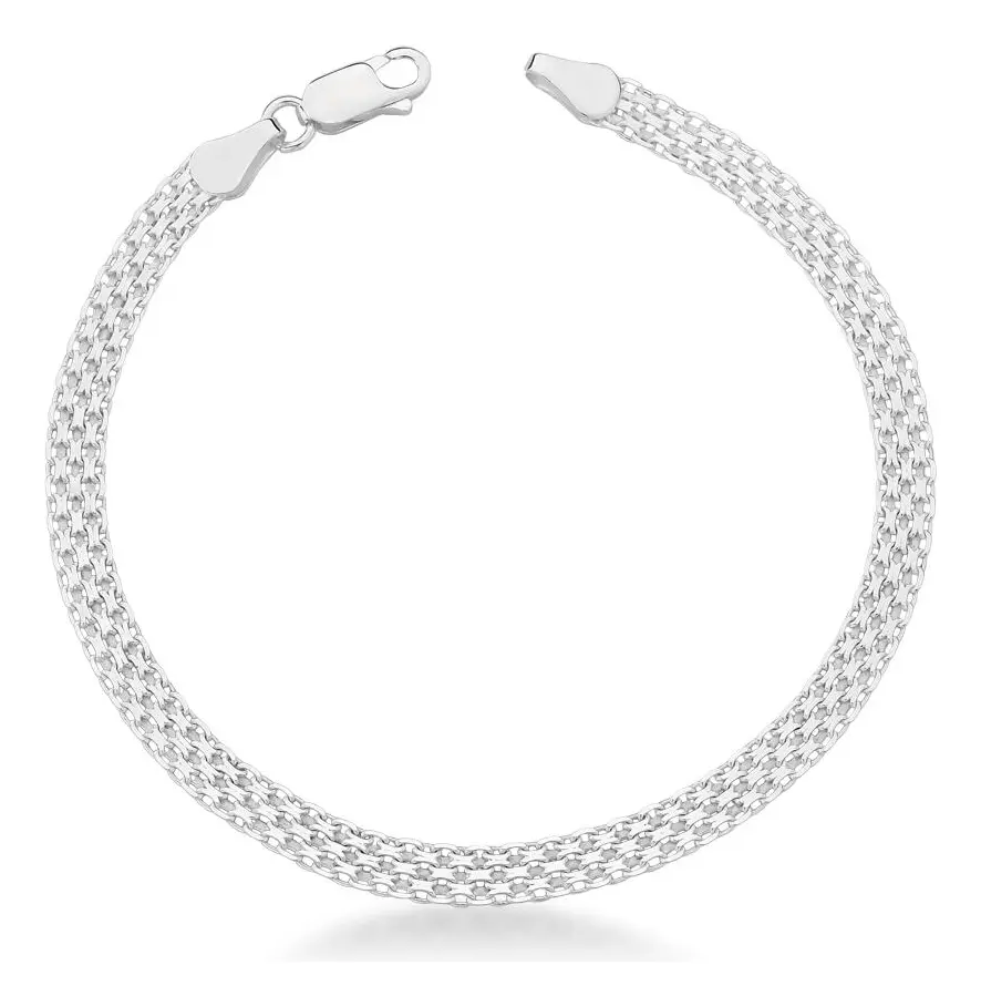 Pulseira Masculina Argennti Prata 925 Bismark Esteira 4,7mm 19 cm
