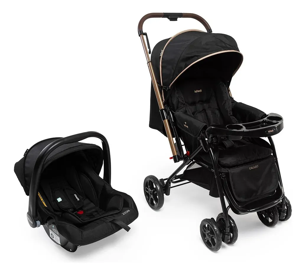 Carrinho de Bebê Travel System Infanti Galileo Preto Mocca