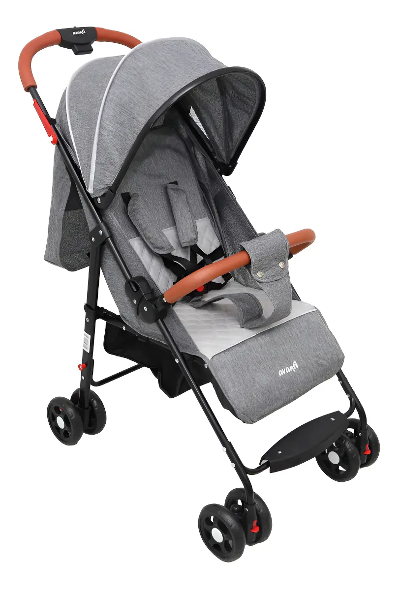 Carrinho de Bebê Avanti Garden Compacto Leve Cinza e Preto